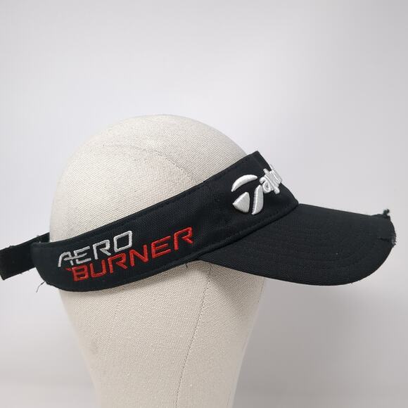 TaylorMade Slideback Visor Hat Solid Black One Size Embroidered Outdoor - Picture 5 of 9